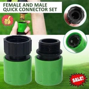 3/4" Female & Male Hose Pipe Fitting Kit Garden Water Adaptor Quick Connector - Picture 1 of 11