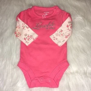 Body Carter's NB Recién Nacido Rosa Una Pieza LS Conjunto Bebé Top - Imagen 1 de 4