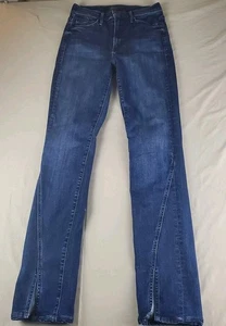 Mother The Rascal Sliced Up Heel Jeans Womens 26 Blue Digging Up Dirt Slit Hem - Picture 1 of 22