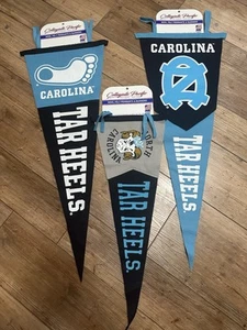 University of North Carolina Tar Heels wool felt pennant College Lot Of 3 NEW - Picture 1 of 1