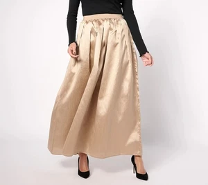 Joan Rivers Classics Collection Red Carpet Regular Pull-On Maxi Skirt Champagne - Picture 1 of 1