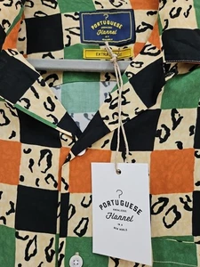 Portuguese Flannel Short Sleeve Shirt Button Mens XL  NWT Chita Print  - Picture 1 of 14