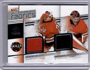 Sebastian Aho & Frederik Andersen - All Star Fabrics AS2-4 2022-23 SP Game Used - Bild 1 von 2