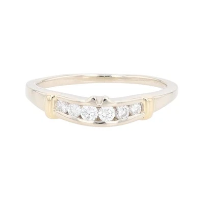 .19ctw Round Diamond Channel-Set Wedding Band Ring 14k Multi-Tone Gold Size 6 - Image 1 of 4