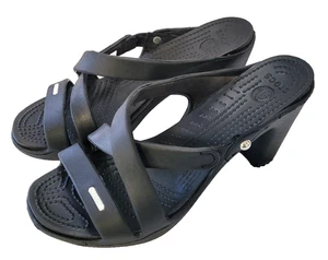 Crocs Damen Sandale Zypern IV Größe 7 Slipper Absatz schwarz silber Nieten 14558 - Bild 1 von 14