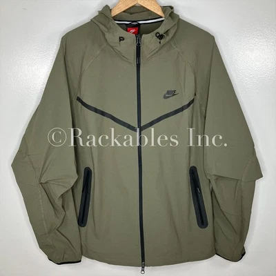 NUEVO CON ETIQUETAS Nike Tech Tejido Windrunner Chaqueta con Capucha Verde Oliva Para Hombres Talla LG HM7151-223 Foto 1 de 4