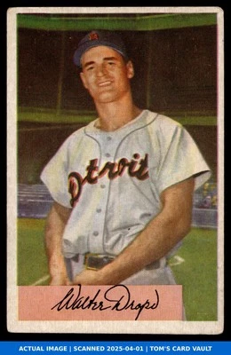 1954 Bowman #7 WALT DROPO Detroit Tigers EX-MT - Image 1 of 2