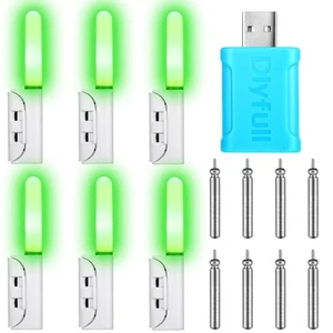 6 Pcs Fishing Glow Sticks LED Fishing Pole Light Night Fish Alert Glow Stick ... - Picture 1 of 7