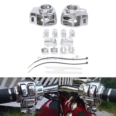 Chrome Hand Switch Housing Cover Caps For Harley Road Glide EFI FLTRI 1998-2006 - Image 1 of 4