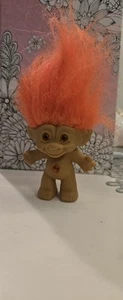 Vintage Russ Toy Troll Orange Fur Hair Fun Collectible Retro Novelty Decor Doll - Picture 1 of 6