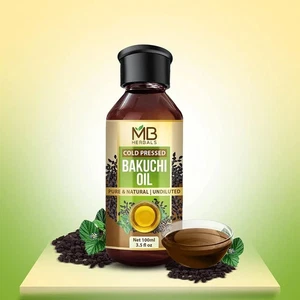 MB Herbals Bakuchi Oil, 100ml, 100% Pure Psoralea corylifolia Oil, For External - Picture 1 of 6