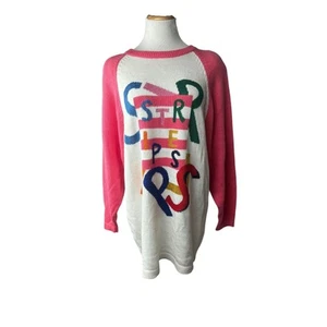 Vintage Wacky Pink Tunic Sweater Dress 80s Retro Size Small Deadstock - Picture 1 of 7