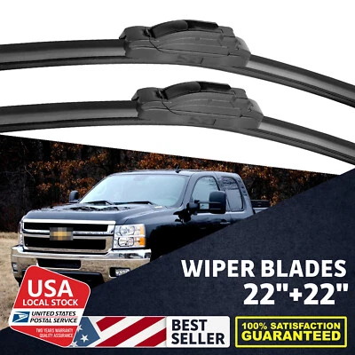 Front window Windshield Wiper Blades 22"+22" For 2009-2022 FORD F-250 Super Duty - Изображение 1 из 4