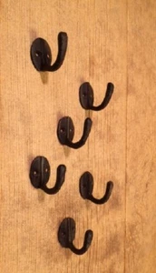 Six (6) Cast Iron Coat Hooks Rust Rustic Brown Six (6) 01203 - Picture 1 of 12