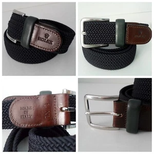 Rolex Golf Belt - RARE! Gently Pre-Owned - Woven Stretch Fit - Dark Blue L/XL - Picture 1 of 9