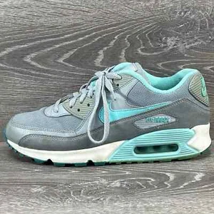 Nike Air Max 90 SE Gray Blue Womens Size 9.5 Rare Athletic Running Shoes Leather - Picture 1 of 10