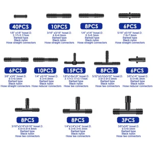 128Pcs Vacuum Connector Assortment Vacuum Line Fittings Kit 12 Sizes, Tube Conne - Picture 1 of 11