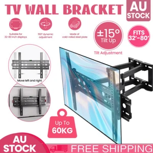Full Motion TV Wall Mount Bracket Swivel LED LCD 32 40 50 55 65 70 75 80 Inch AU - Picture 1 of 12