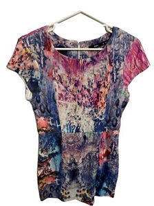 Sportsgirl Short Dress Size M Medium Tight Fit Stretchy Colourful pattern Women - Picture 1 of 9