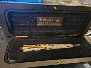 PARKER DOBLE PLIEGUE 18K 750 INTERNATION PERLA Y NEGRO CON ESTUCHE - Imagen 1 de 5