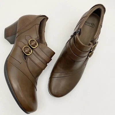 Ботинки женские Earth Calgary Toronto Bark коричневые кожаные размер 11 М на каблуках - Изображение 1 из 4