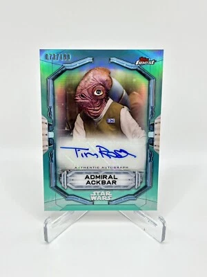 2022 Topps Finest Star Wars Admiral Ackbar Tim Rose Auto Aqua Refractor #/199 - Image 1 of 3
