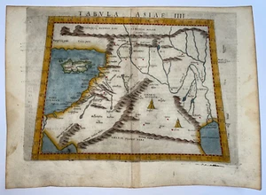 MIDDLE EAST CYPRUS 1574 RUSCELLI/PTOLEMY 16TH CENTURY UNUSUAL ANTIQUE MAP - Picture 1 of 7