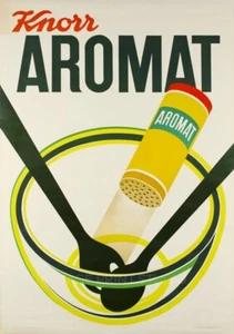 Knorr Spice Aromat Vintage Publicidad de Comida Suiza Estampado en Lona Giclee 20x28 - Imagen 1 de 3
