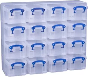 Really Useful Boxes 16 Drawer General Storage Organizer Clear 16X0.3CORG - Picture 1 of 2
