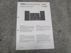 Schaltplan Service Manual für Radio Anlage SABA Compact System CS3562 PLL - Afbeelding 1 van 1