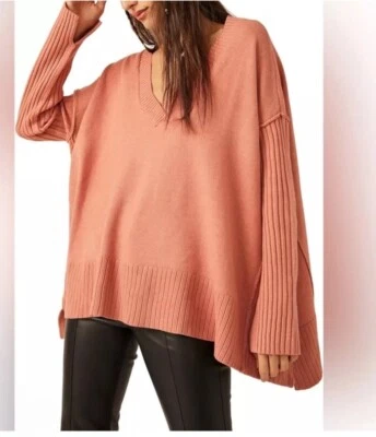 Suéter Free People Manga Larga Túnica Rosa Más Ligera Óxido Acanalado M Nuevo con Etiquetas $148 Foto 1 de 4