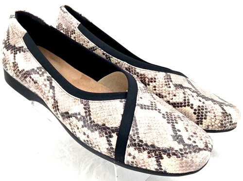 Scarpe ballerine donna Unstructured by Clarks punta tonda pelle di serpente 12 M