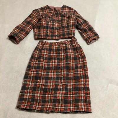 Conjunto vintage para mujer falda y chaqueta a cuadros años 70  Foto 1 de 4
