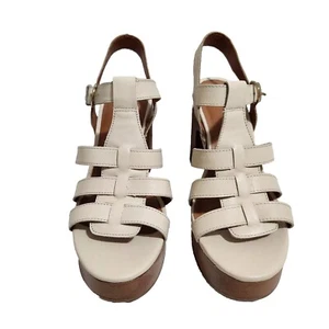 Lucky Brand Women's Size 8.5 M LK Imana Beige Strap Platform Sandals Shoes 369 - Picture 1 of 12