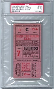 1924 World Series Clinching Game 7 Ticket Stub Walter Johnson Game PSA - 4 - Picture 1 of 2