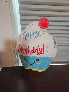 "Happy Birthday" Cupcake Plush Stuffed Toy Cherry Topper 7" American Greetings - Picture 1 of 2