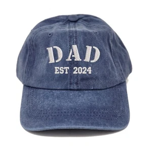 Dad est 2024 embroidered dad hat, Dad embroidered baseball cap (many colors) - Picture 1 of 7