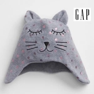 NWT GAP Girls S/M (6-8y) PRO FLEECE CAT HAT Warm Beanie w Ears winter snow hat - Picture 1 of 3