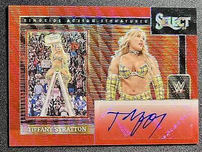 Tiffany Stratton 2024 Panini Select WWE RINGSIDE ACTION AUTO RED WAVE PRIZM SP - Image 1 of 4