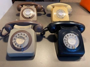 Vintage Phone Bundle 4x GPO 746F Rotary Dial Telephones, 70s/80s - Photo 1/23
