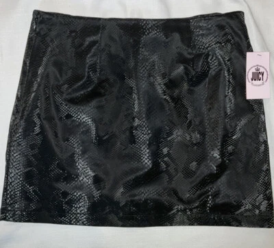 Juicy Couture Women’s A-Line PU Leather Skirt, NWT, Size Large, Faux Leather - Image 1 of 4
