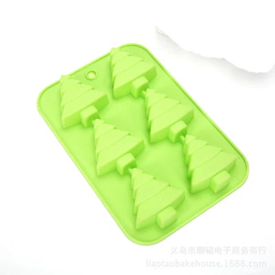 6 Christmas Tree Silicone Soap Mold  DIY Fimo Resin Clay Cake Mould Craft Art - Image 1 of 4