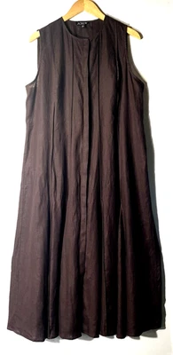 J Crew Womens 100% Linen Midi Dress Sze XXL Chocolate Brown Quality Classic Chic - Image 1 of 4