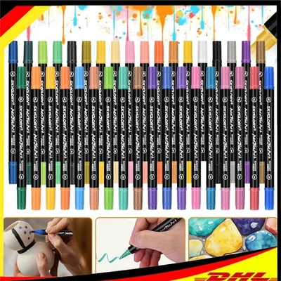 MARKENLOS Acrylstifte für Steine Wasserfest 36 Farben Marker Stifte zum Steine Bemalen NEU