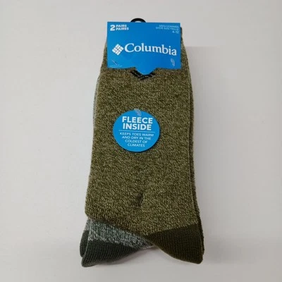 Columbia 2 упаковки серый и зеленый флис комфорт экипажа носки мужской размер 6-12 новый с Ярлыками - Изображение 1 из 4