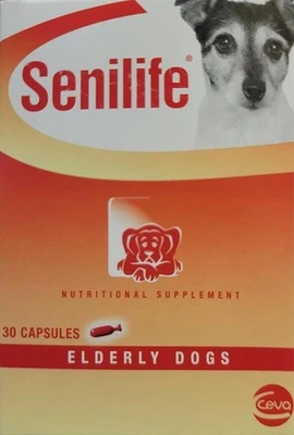 Senilife by Ceva Nutritional Supplement for Elderly Dogs 30 Capsule Exp 8/26 NEW