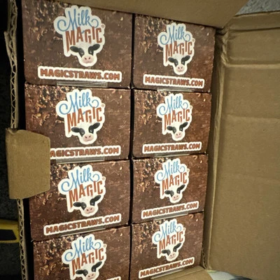 192 pajitas con sabor a chocolate Milk Magic para niños beben más leche con pajitas mágicas Foto 1 de 4