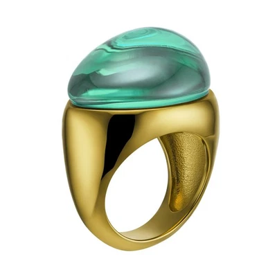 Baccarat Galea 18k Gold Vermeil Sterling Silver Crystal Ring 2805634 - Photo 1/4