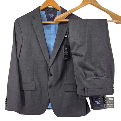 Traje Blazer Original Penguin Para Hombre Calce Ajustado Lana Carbón 2 Piezas 42S/36W Foto 1 de 4