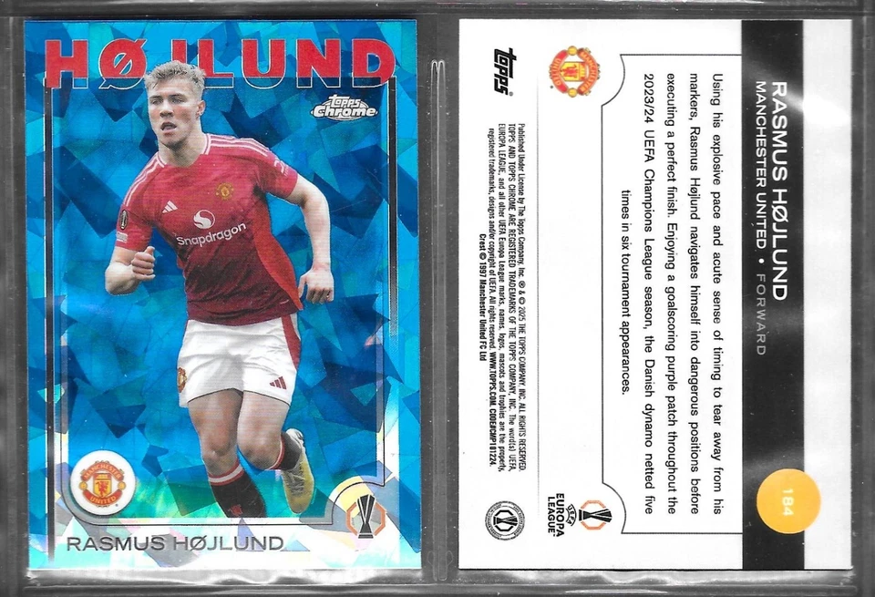 Topps Chrome Sapphire 2025 #184 Rasmus Hojlund Manchester United Card - Image 1 of 1